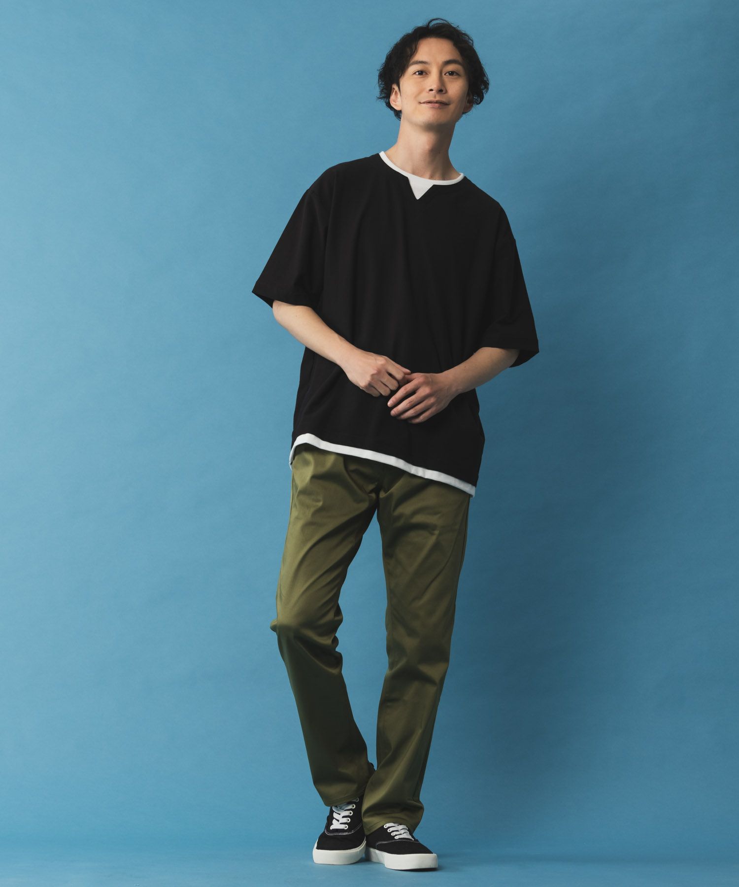 NAVY  SARARI サテンクールテーパードパンツ メンズ商品画像-15
