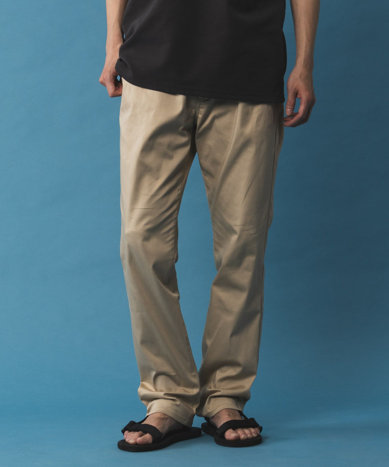 NAVY SARARI サテンクールテーパードパンツ メンズ