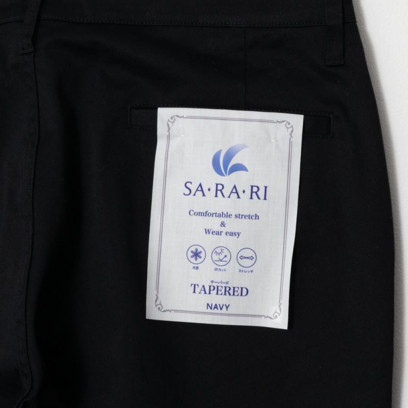 NAVY SARARI サテンクールテーパードパンツ メンズ商品画像-32