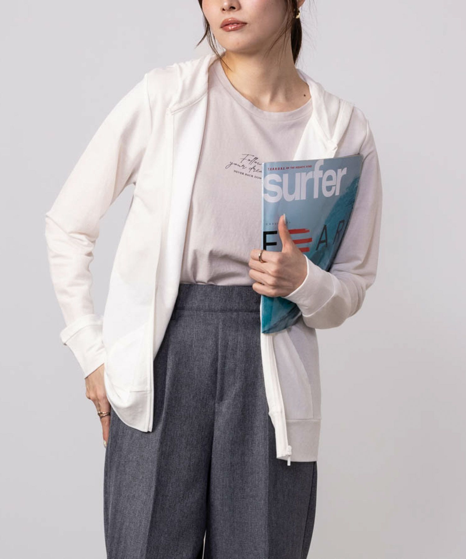 [値下げ]NAVY UVカットパーカー 制菌加工 レディース商品画像-10