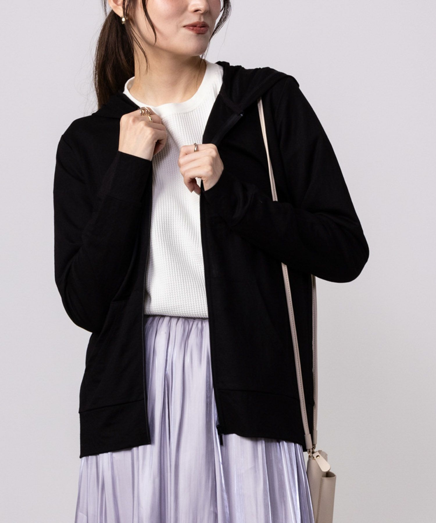 [値下げ]NAVY UVカットパーカー 制菌加工 レディース商品画像-12