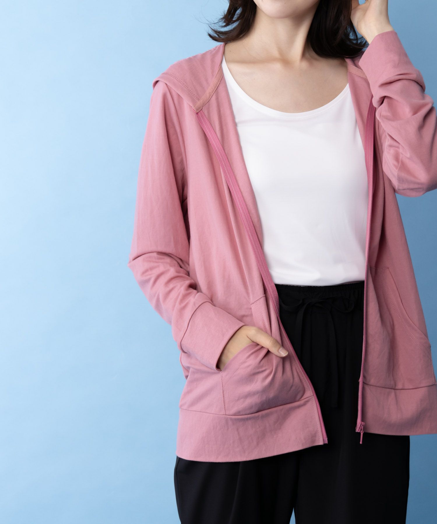 NAVY 制菌加工 UVパーカー レディース