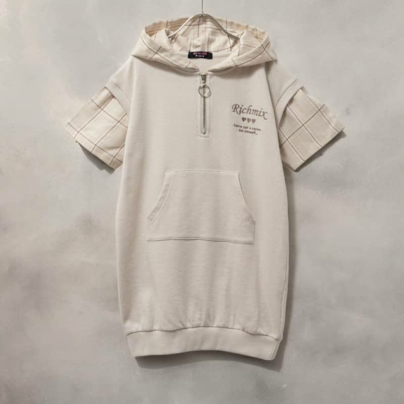 RICH MIX  レイヤード風パーカーワンピース キッズ商品画像-1