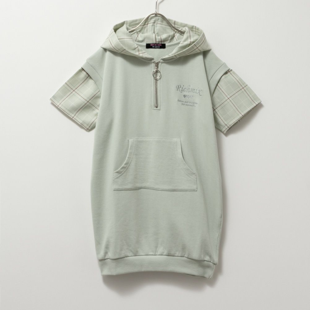 RICH MIX レイヤード風パーカーワンピース キッズ商品画像-2