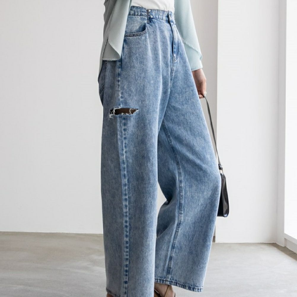 GOOD CREW サイドカットウエストホックデニム レディース商品画像-1