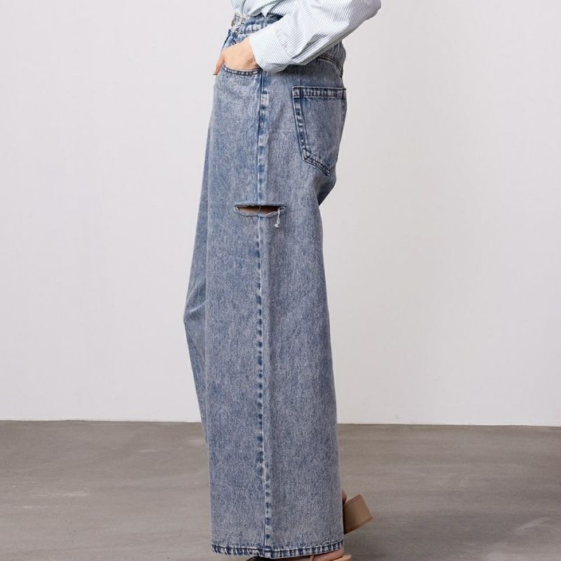 GOOD CREW  サイドカットウエストホックデニム レディース商品画像-4