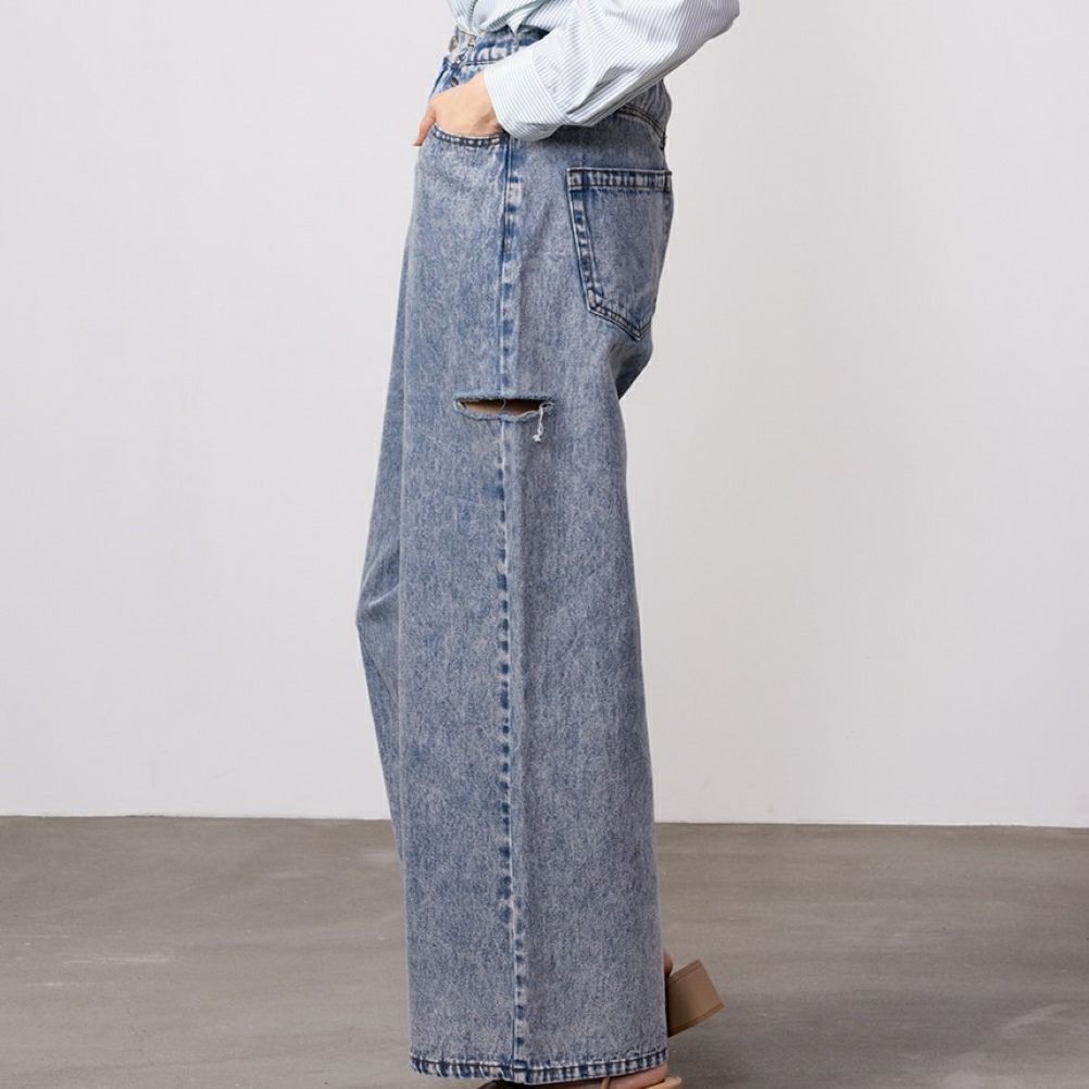 GOOD CREW  サイドカットウエストホックデニム レディース商品画像-4