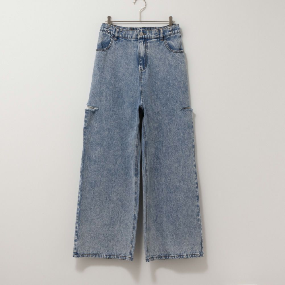 GOOD CREW サイドカットウエストホックデニム レディース