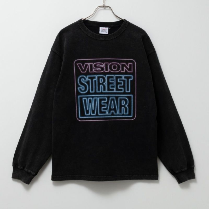 [期間限定価格]【オンラインストア限定】VISION STREET WEAR  スノーウォッシュネオンロゴ長袖Tシャツ メンズ商品画像-1