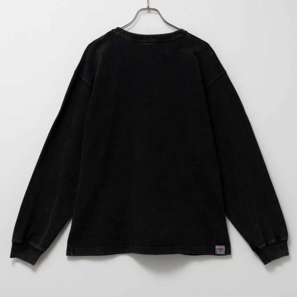 VISION STREET WEAR スノーウォッシュネオンロゴ長袖Tシャツ メンズ