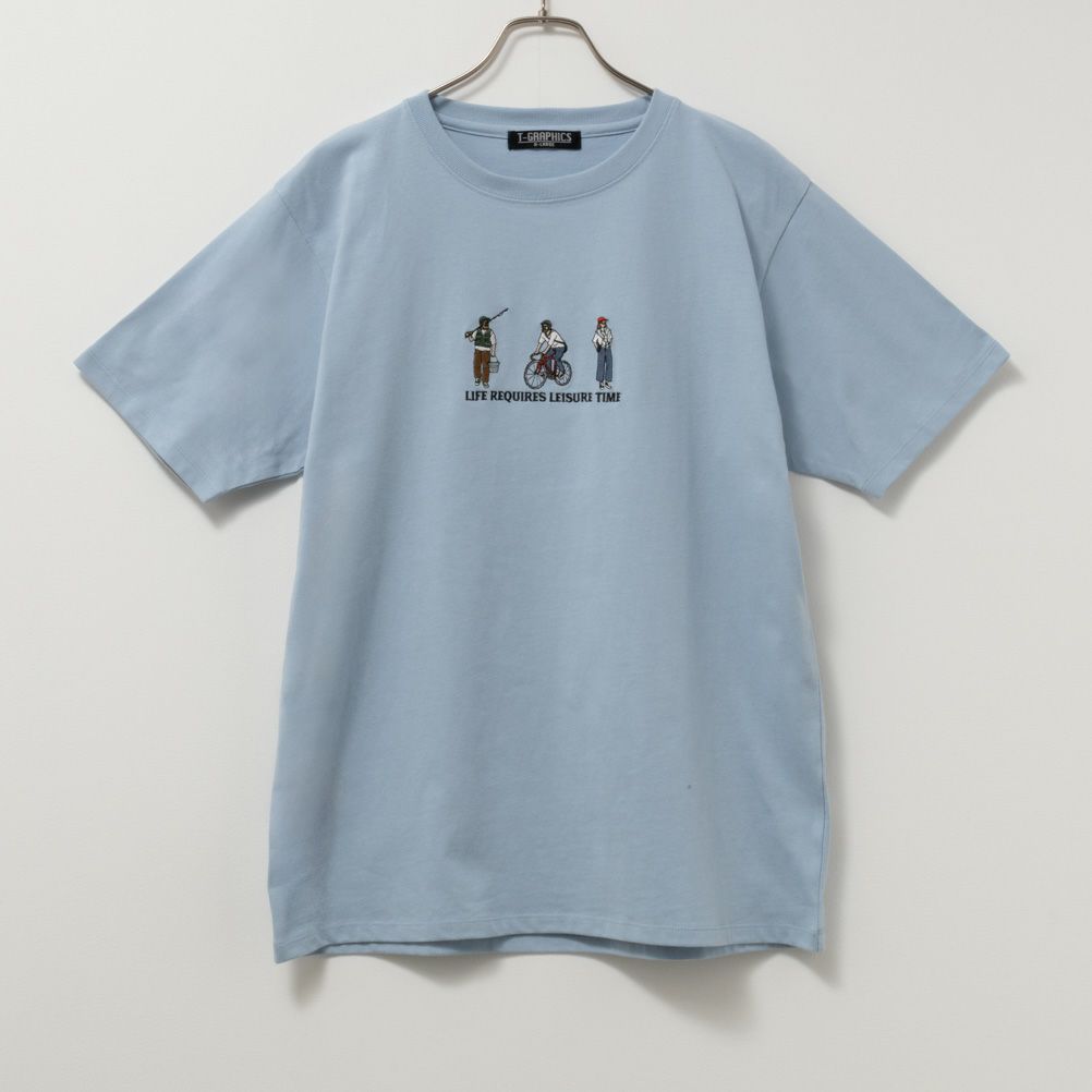 T-GRAPHICS 胸刺繍半袖Tシャツ メンズ ネコポス 対応商品