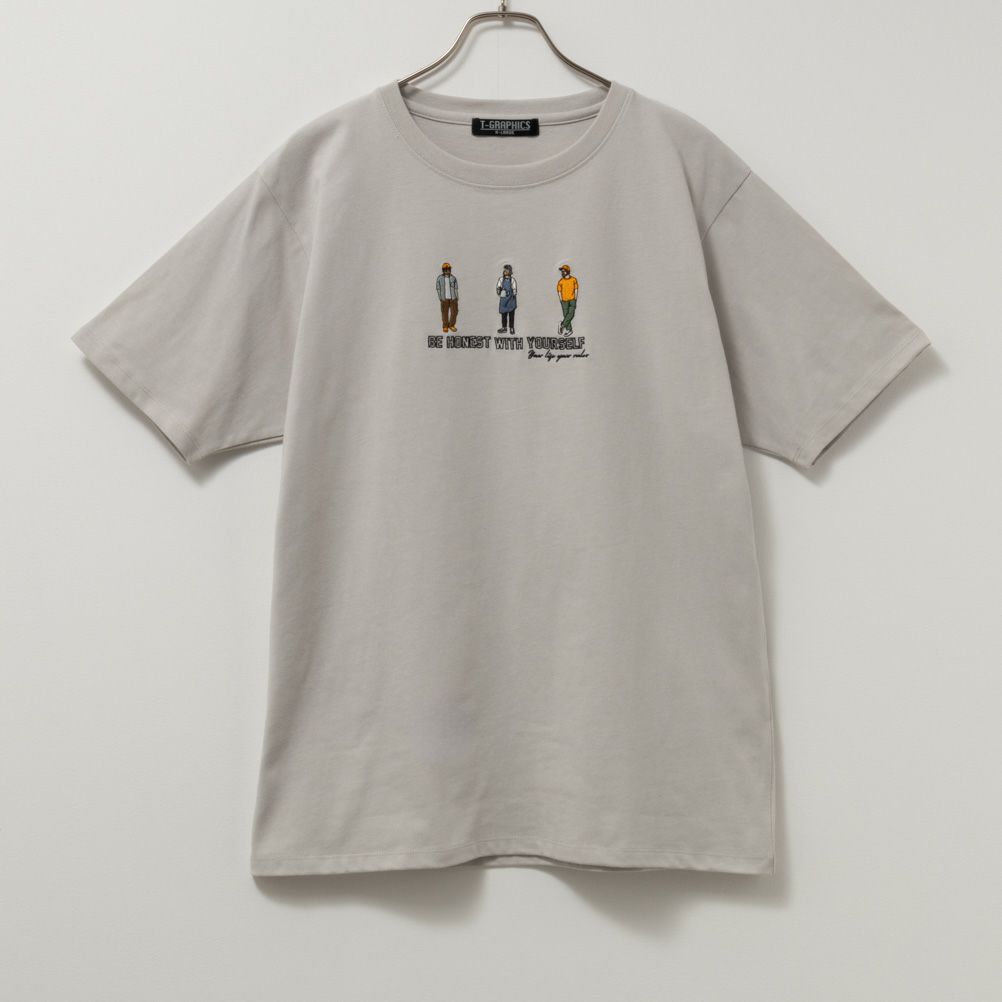 T-GRAPHICS 胸刺繍半袖Tシャツ メンズ メール便 対応商品商品画像-4