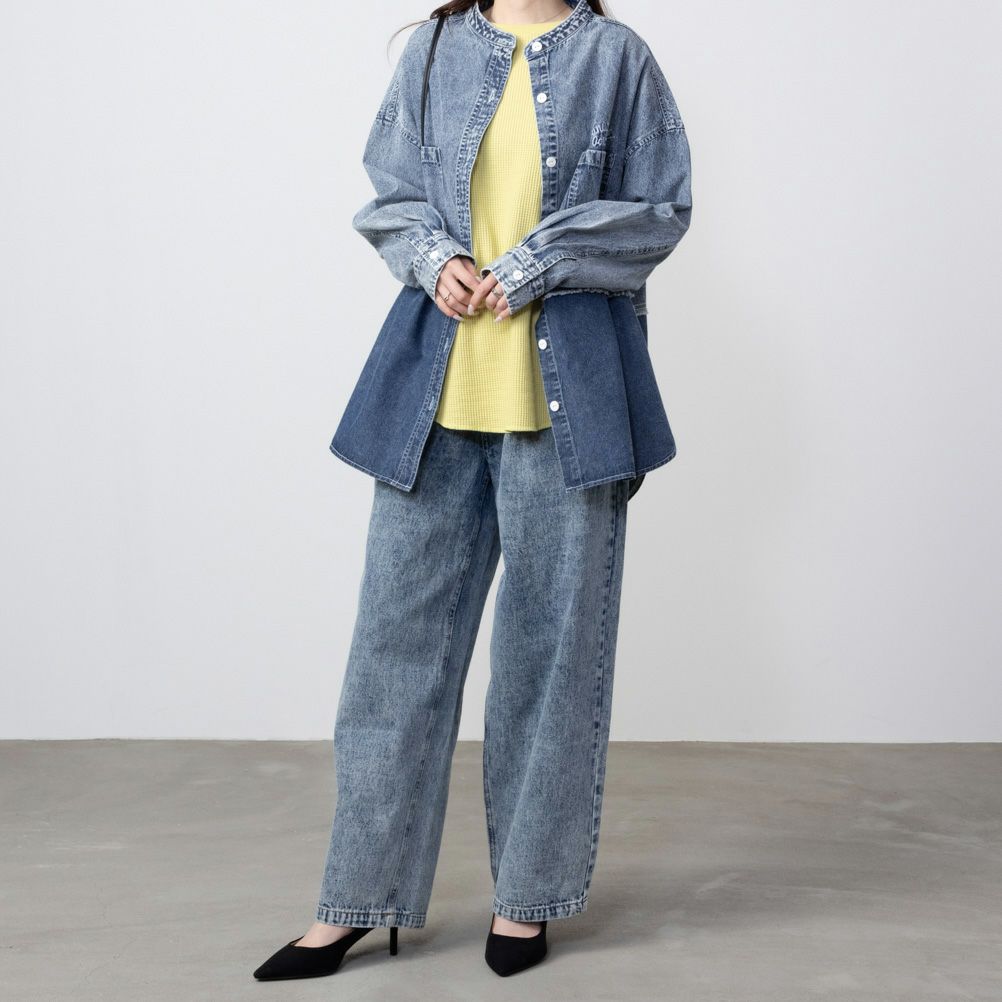 UNDERWRAPS デニム切替ルーズシャツ レディース