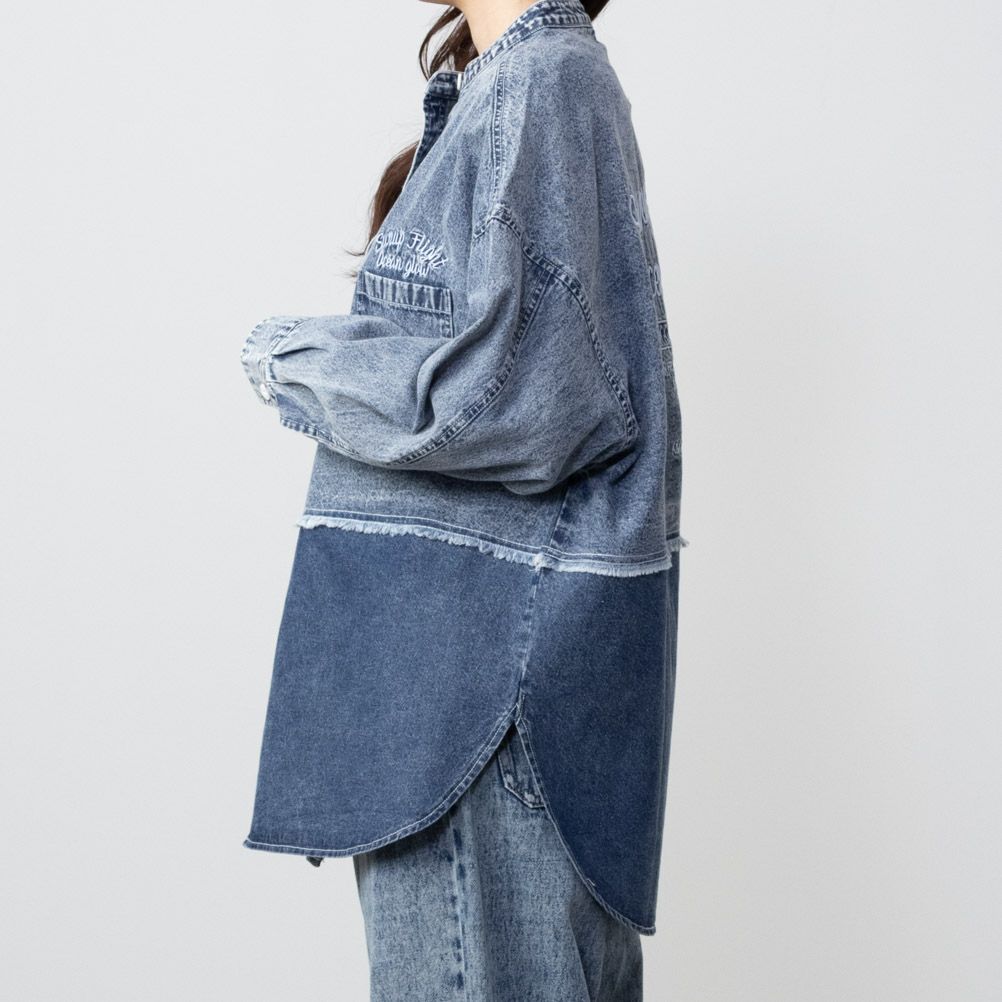 [期間限定価格]UNDERWRAPS  デニム切替ルーズシャツ レディース商品サムネイル-3