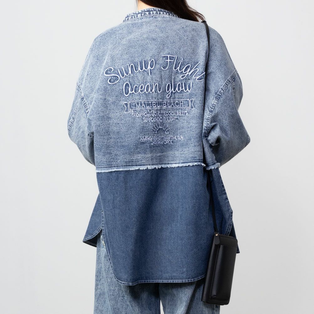UNDERWRAPS デニム切替ルーズシャツ レディース