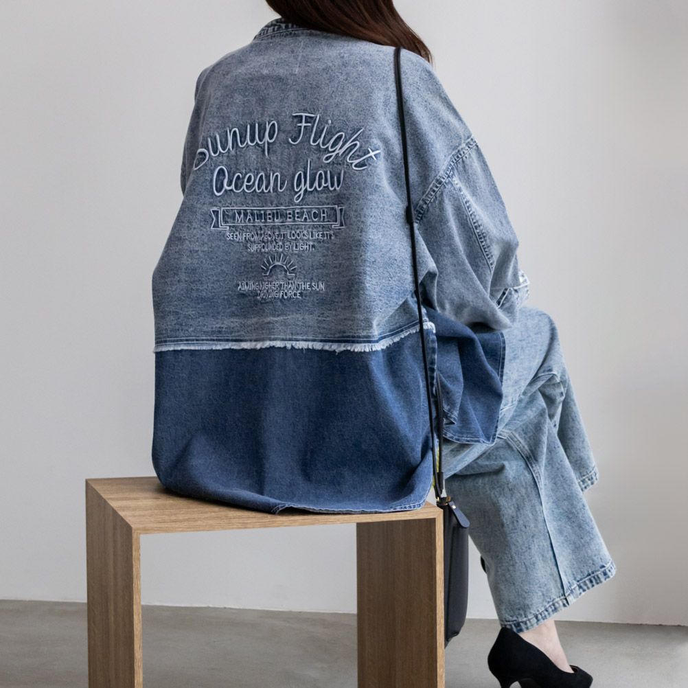 UNDERWRAPS  デニム切替ルーズシャツ レディース商品画像-5
