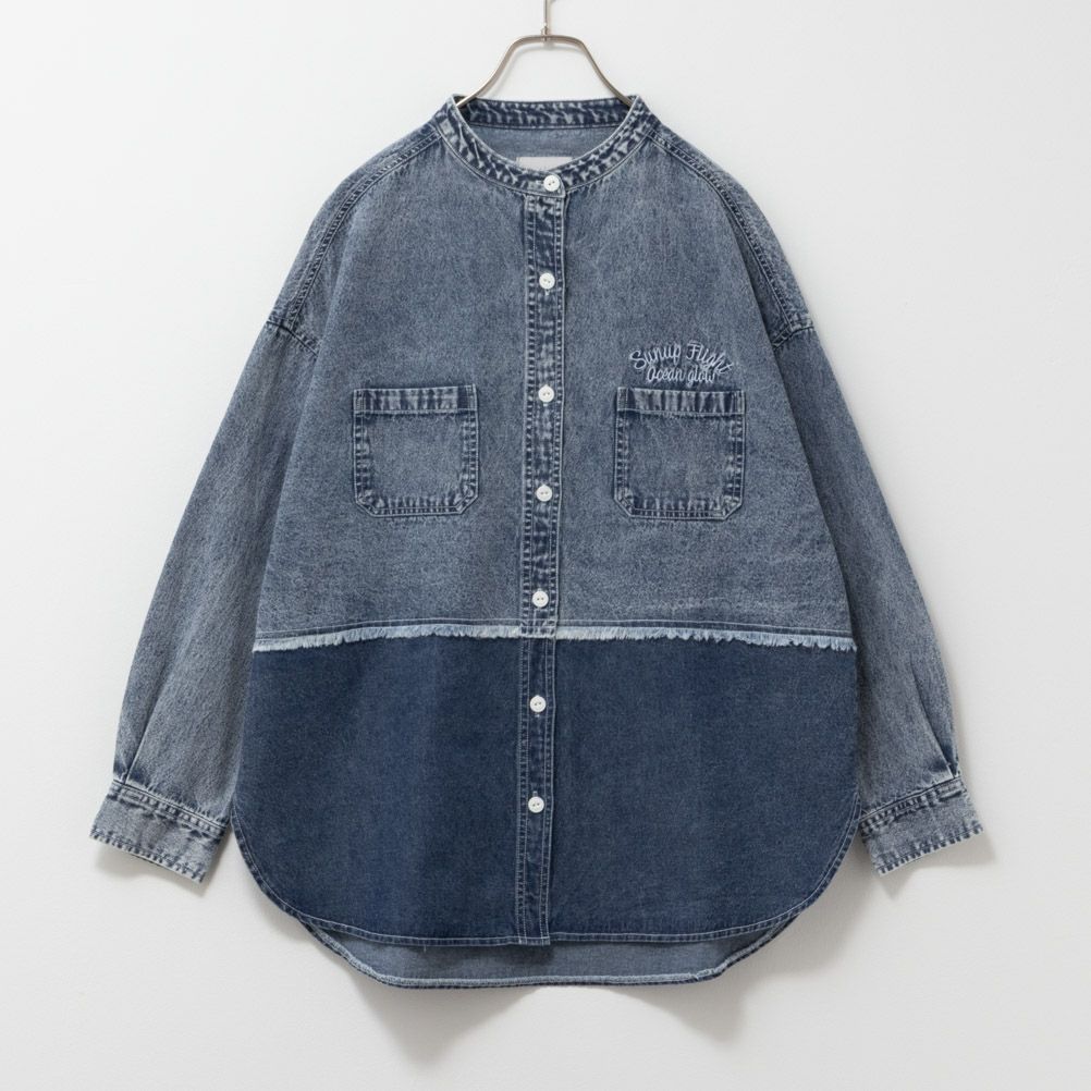 UNDERWRAPS デニム切替ルーズシャツ レディース