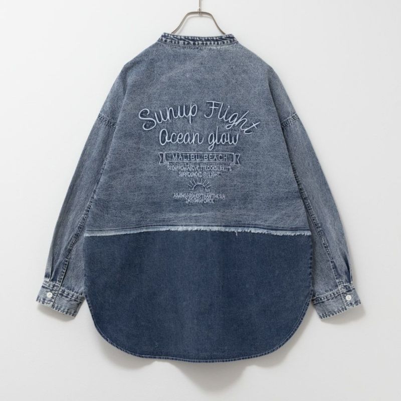 UNDERWRAPS  デニム切替ルーズシャツ レディース商品画像-7