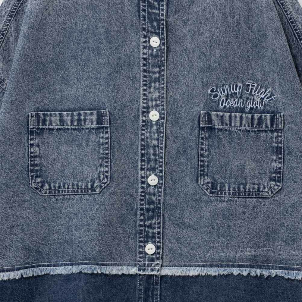 UNDERWRAPS デニム切替ルーズシャツ レディース