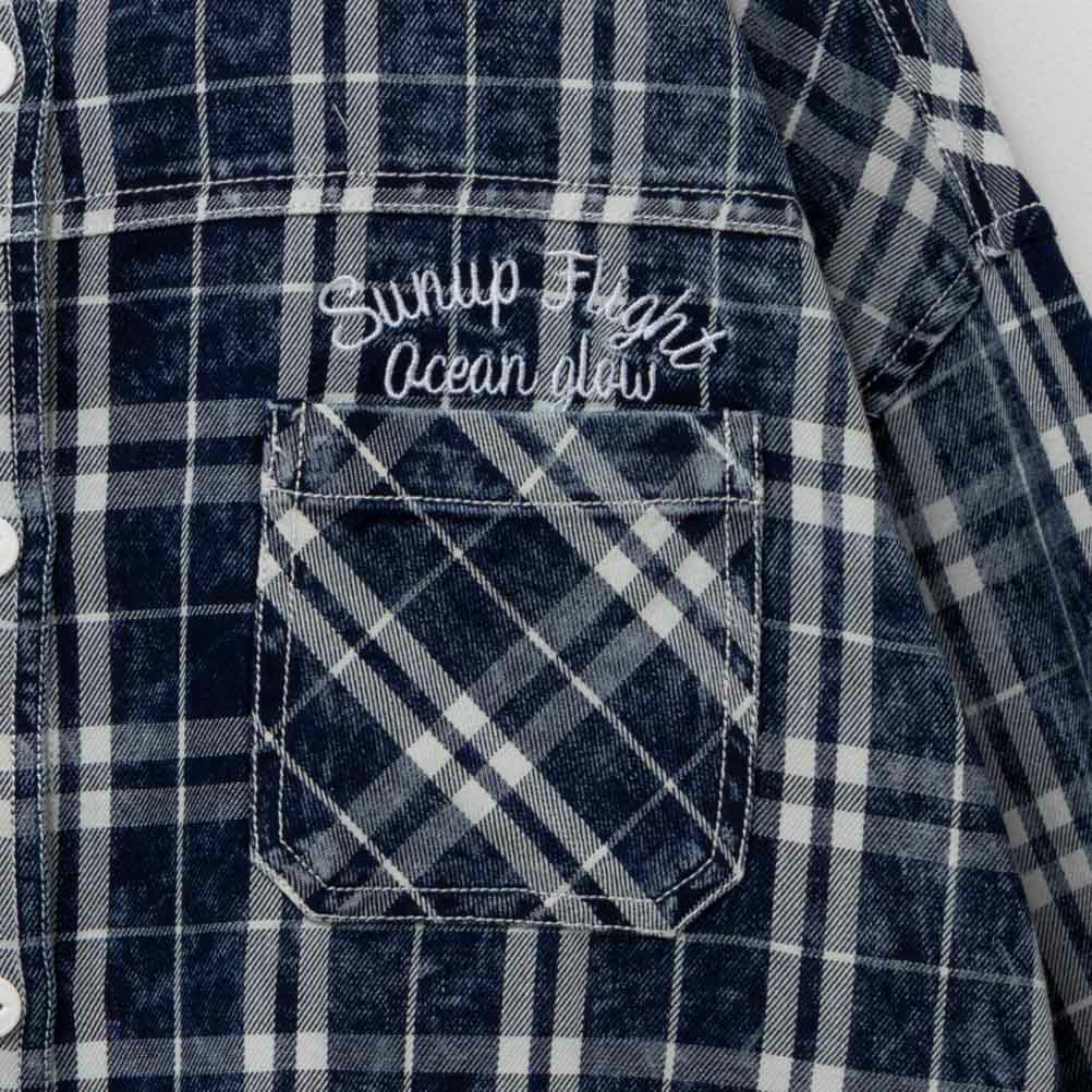 [期間限定価格]UNDERWRAPS  インディゴチェックルーズシャツ レディース商品画像-12