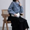 UNDERWRAPS デニム刺繍ルーズシャツ レディース