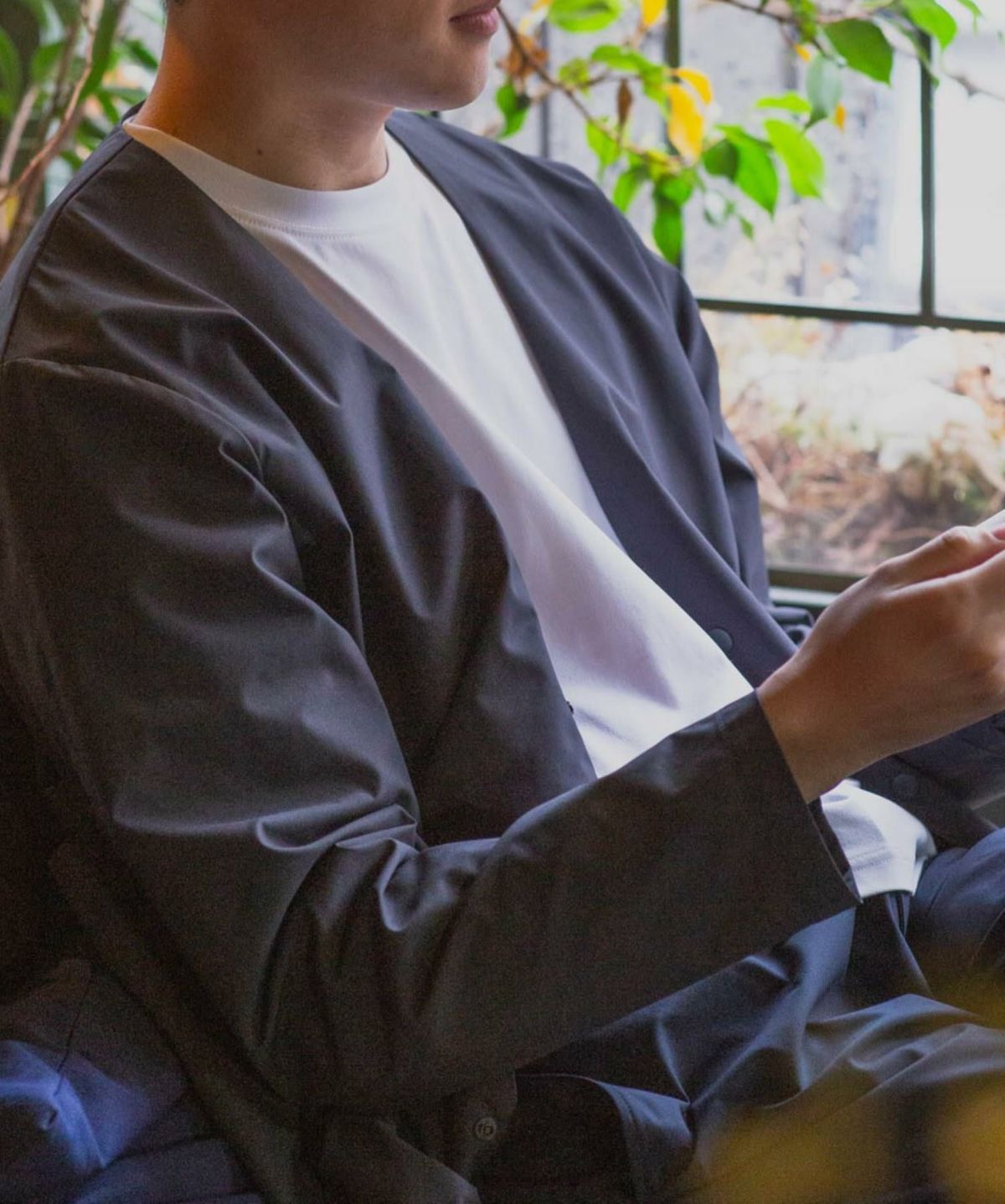 NAVY FIT ストレッチカーディガン メンズ