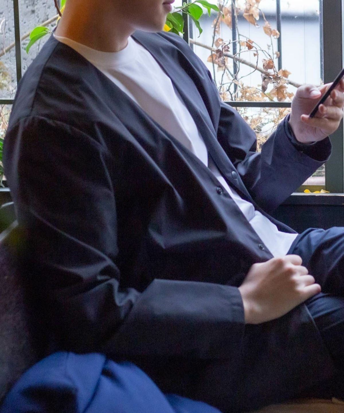 NAVY FIT ストレッチカーディガン メンズ