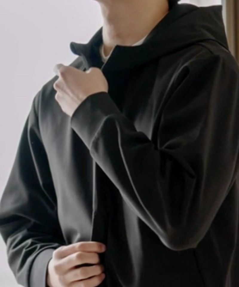 NAVY FIT  ポンチ素材 ストレッチジップアップパーカー メンズ商品画像-2