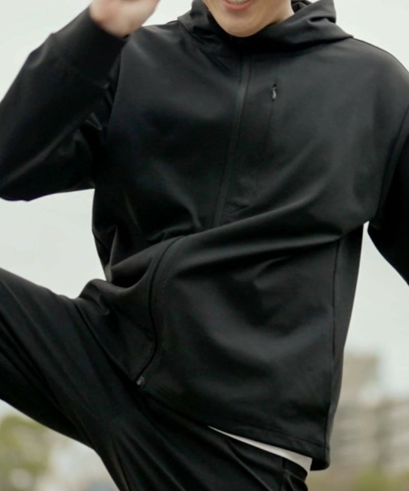 ガーデニング ネイビー ジップ X L NAVY FIT ポンチ素材 ストレッチジップアップパーカー メンズ