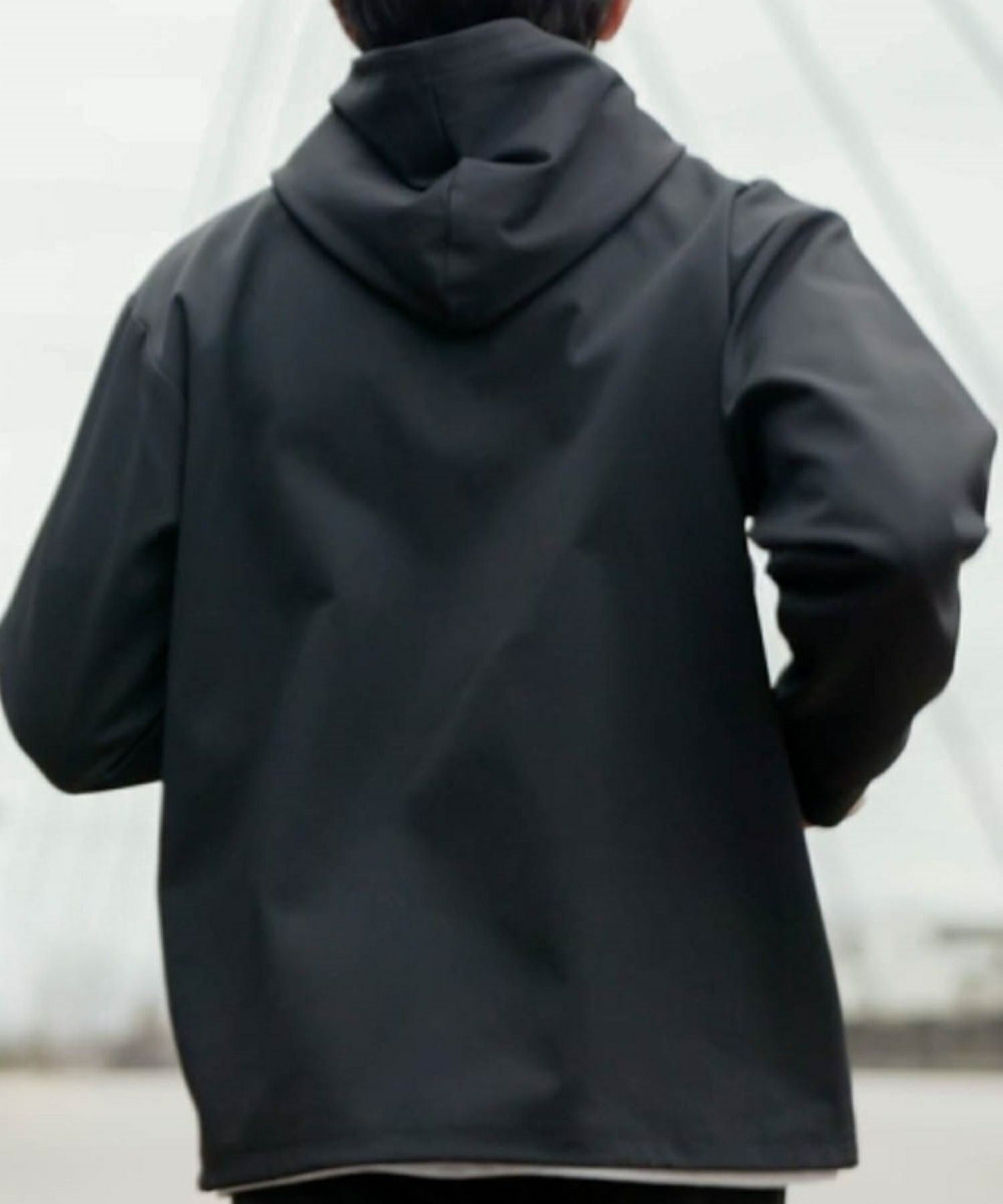 NAVY FIT  ポンチ素材 ストレッチジップアップパーカー メンズ商品サムネイル-6