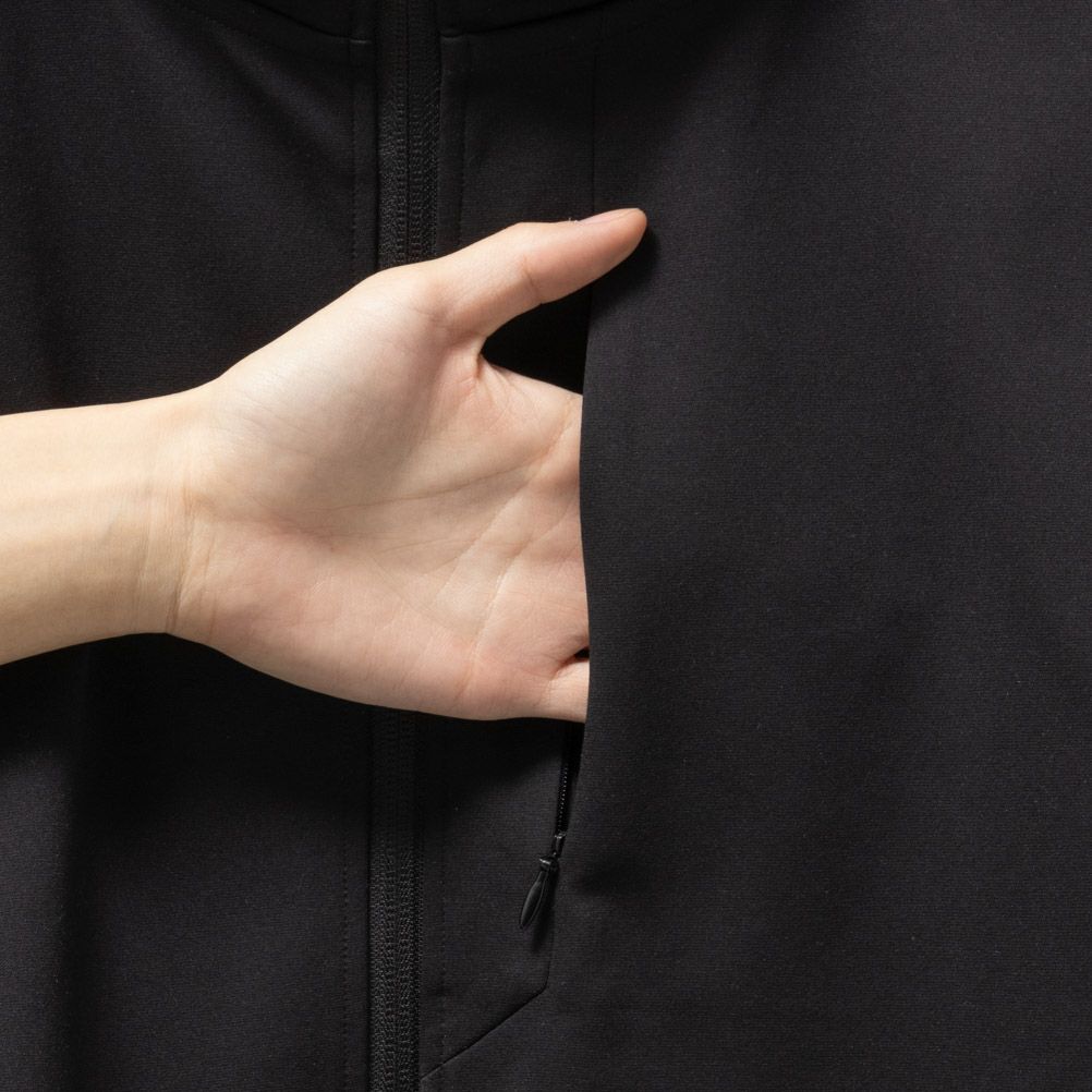 NAVY FIT ポンチ素材 ストレッチジップアップパーカー メンズ