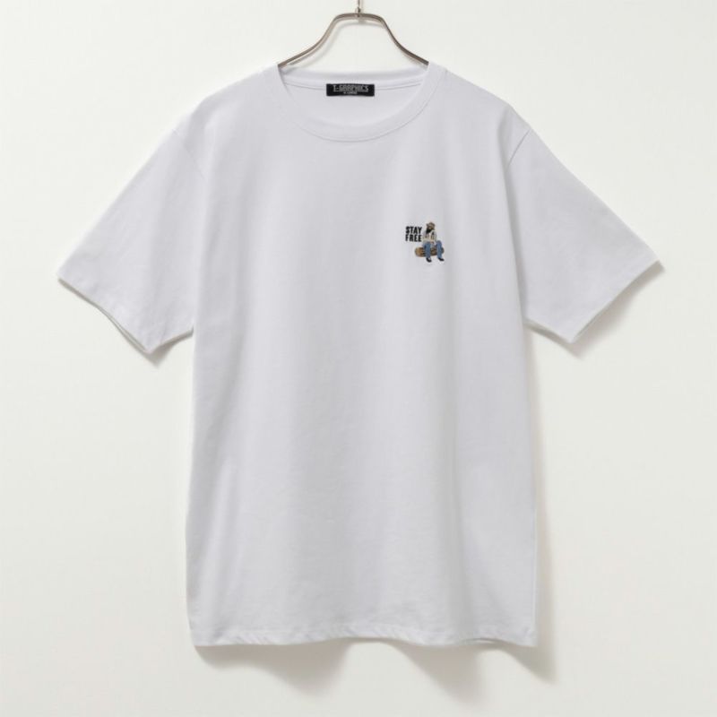 T-GRAPHICS  ワンポイント刺繍半袖Tシャツ メンズ ネコポス 対応商品商品画像-1