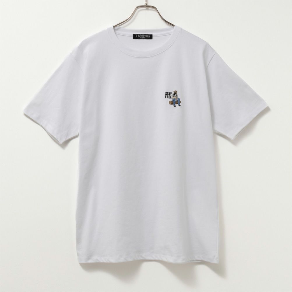T-GRAPHICS  ワンポイント刺繍半袖Tシャツ メンズ メール便 対応商品商品画像-1