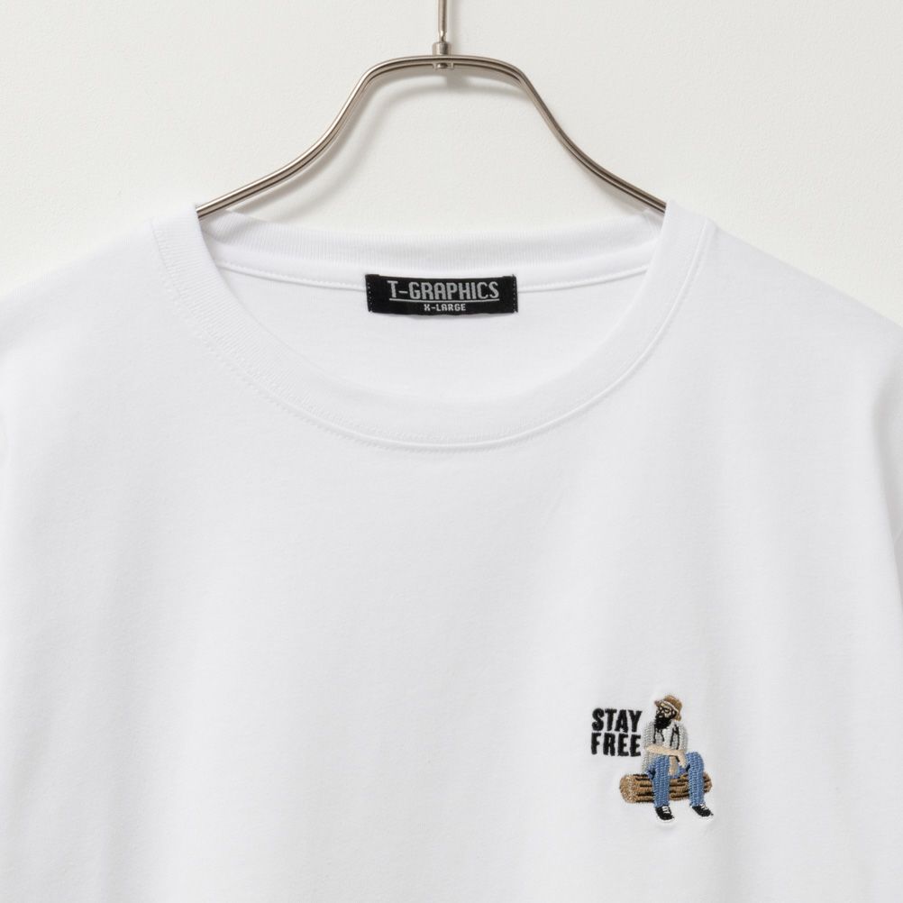 T-GRAPHICS ワンポイント刺繍半袖Tシャツ メンズ ネコポス 対応商品