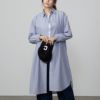 NAVY ストライプシャツワンピース レディース
