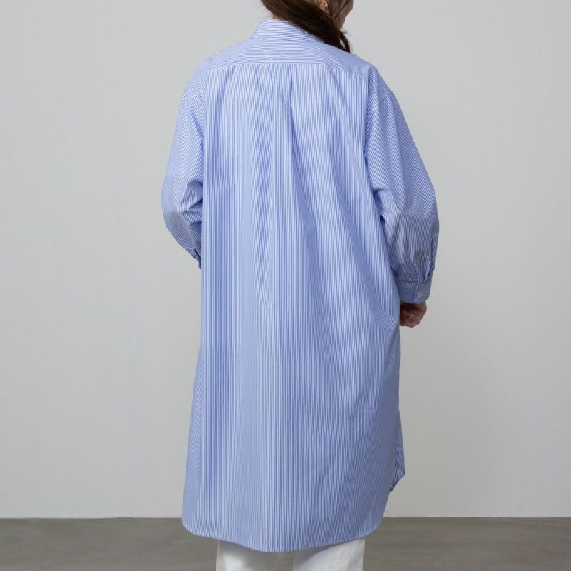 NAVY  ストライプシャツワンピース レディース商品画像-6