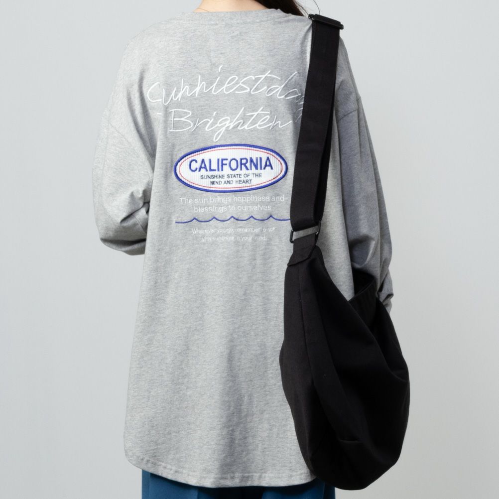 UNDERWRAPS  コーデュロイ貼り付け刺繍ビッグロングTシャツ レディース メール便 対応商品商品画像-2