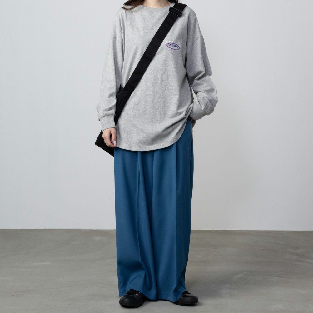 UNDERWRAPS  コーデュロイ貼り付け刺繍ビッグロングTシャツ レディース メール便 対応商品商品画像-7
