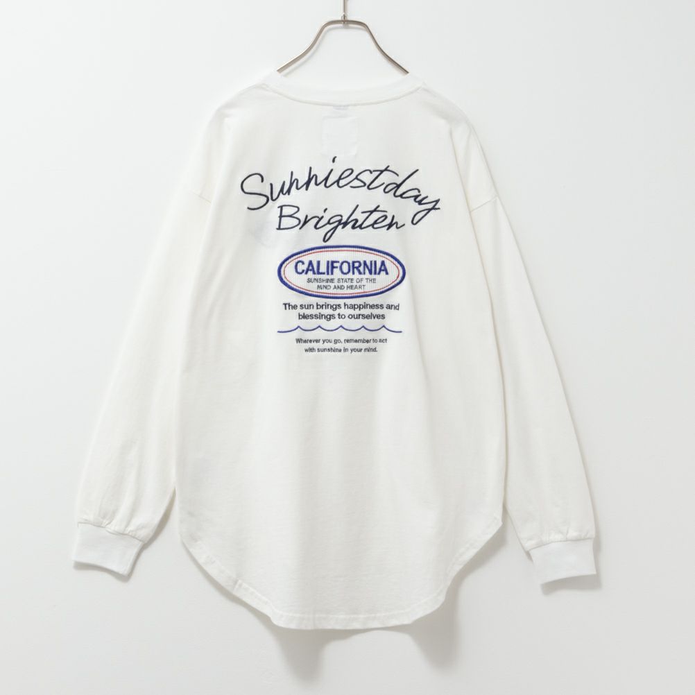 UNDERWRAPS コーデュロイ貼り付け刺繍ビッグロングTシャツ レディース ネコポス 対応商品