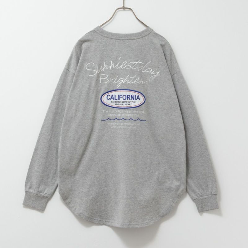 UNDERWRAPS  コーデュロイ貼り付け刺繍ビッグロングTシャツ レディース メール便 対応商品商品画像-13