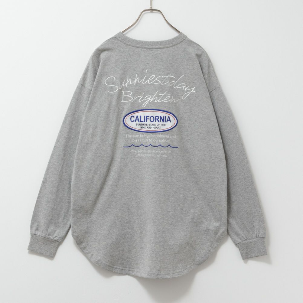 UNDERWRAPS コーデュロイ貼り付け刺繍ビッグロングTシャツ レディース ネコポス 対応商品