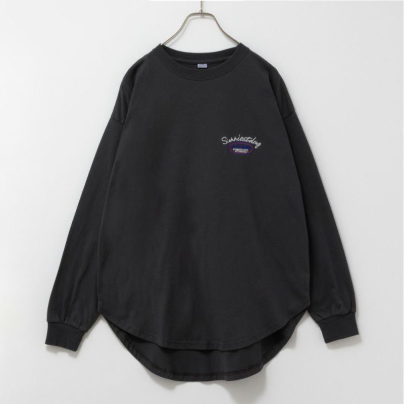 UNDERWRAPS  コーデュロイ貼り付け刺繍ビッグロングTシャツ レディース メール便 対応商品商品画像-14