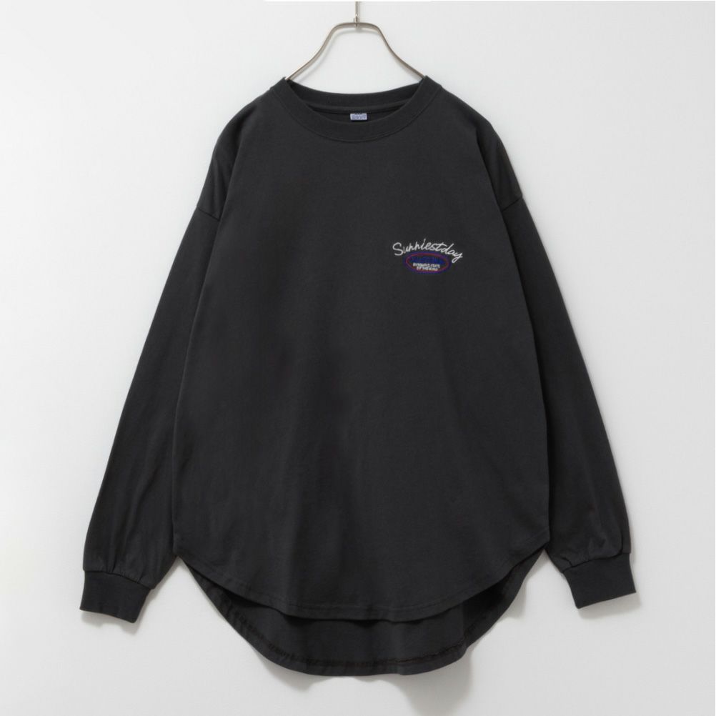 UNDERWRAPS コーデュロイ貼り付け刺繍ビッグロングTシャツ レディース ネコポス 対応商品