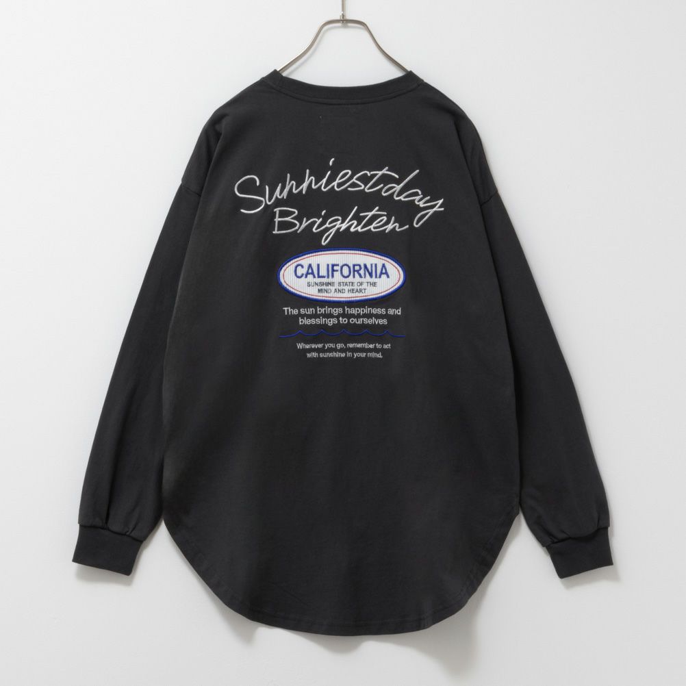 UNDERWRAPS  コーデュロイ貼り付け刺繍ビッグロングTシャツ レディース メール便 対応商品商品画像-15