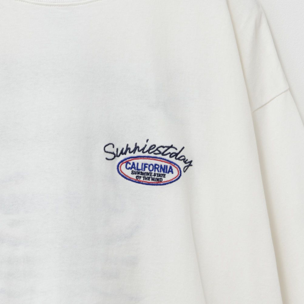 UNDERWRAPS コーデュロイ貼り付け刺繍ビッグロングTシャツ レディース ネコポス 対応商品