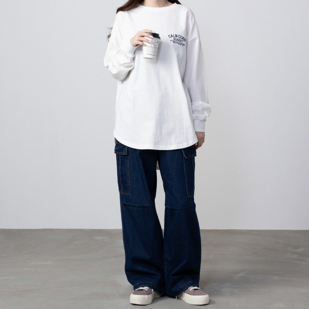 UNDERWRAPS  コーデュロイロゴビッグロングTシャツ レディース メール便 対応商品商品画像-7