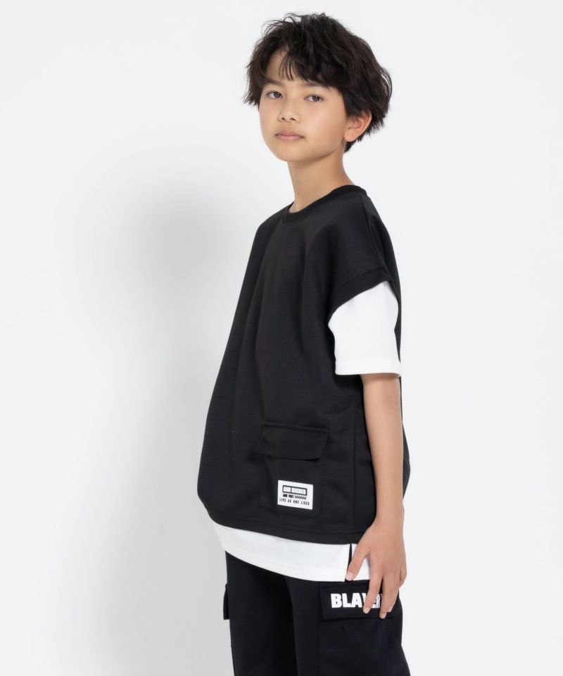 RICH MIX  ポンチ素材 フェイクポケットTシャツ キッズ ネコポス 対応商品商品画像-2