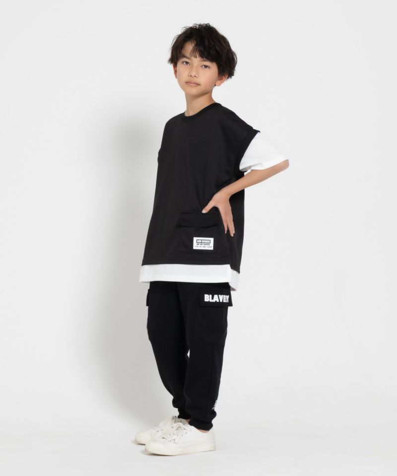 RICH MIX  ポンチ素材 フェイクポケットTシャツ キッズ メール便 対応商品商品画像-4