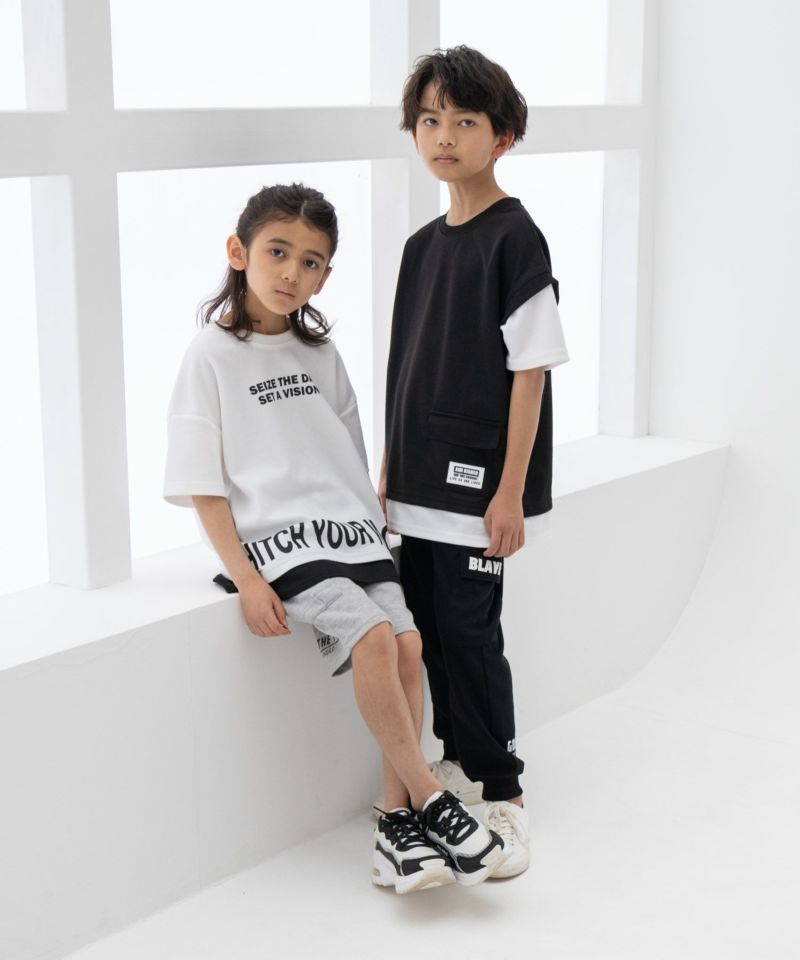 RICH MIX  ポンチ素材 フェイクポケットTシャツ キッズ メール便 対応商品商品画像-6