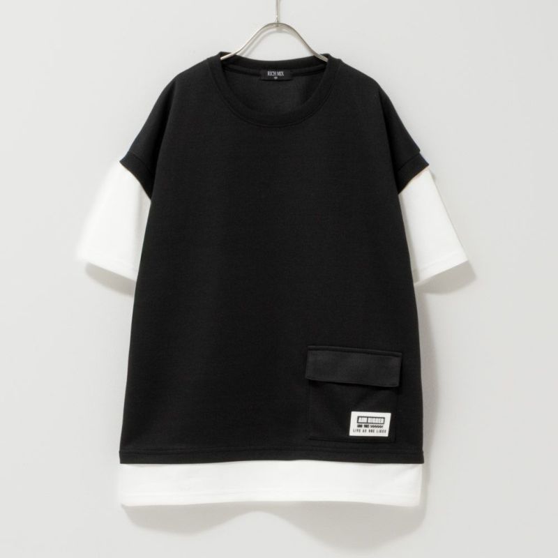 RICH MIX ポンチ素材 フェイクポケットTシャツ キッズ メール便 対応商品商品画像-7
